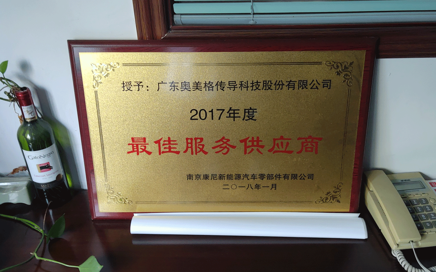 OMG a remporté le prix du fournisseur exceptionnel de Nanjing KANGNI